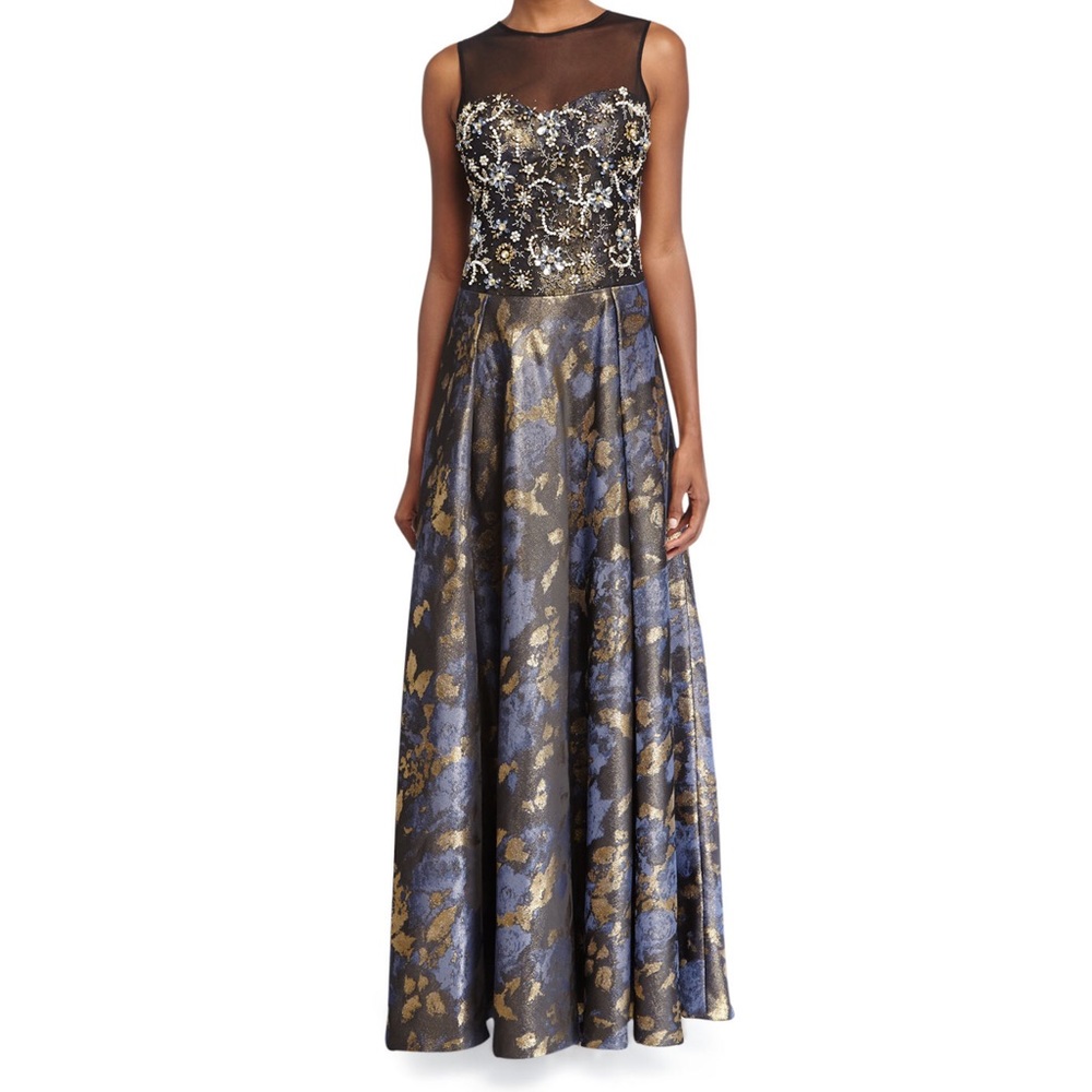 Rickie Freeman for Teri Jon Illusion Beaded Gown